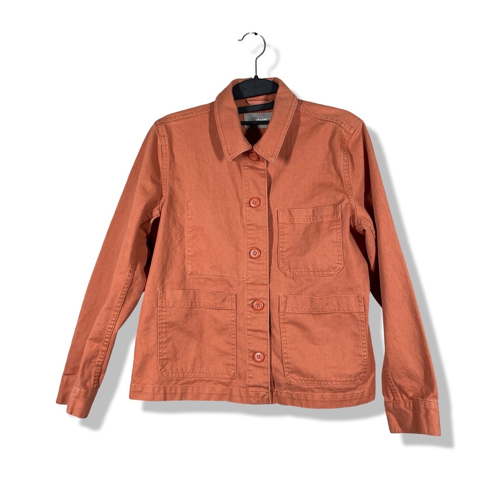Everlane Chore Jacket Womens S Rust Orange Minimalist Utility Workwear Casual